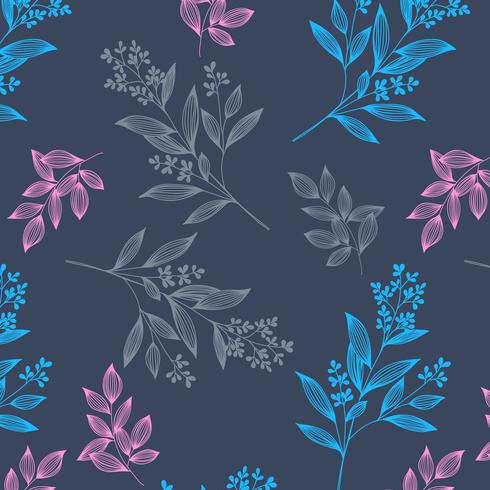 Hand drawn delicate botanical pattern  vector