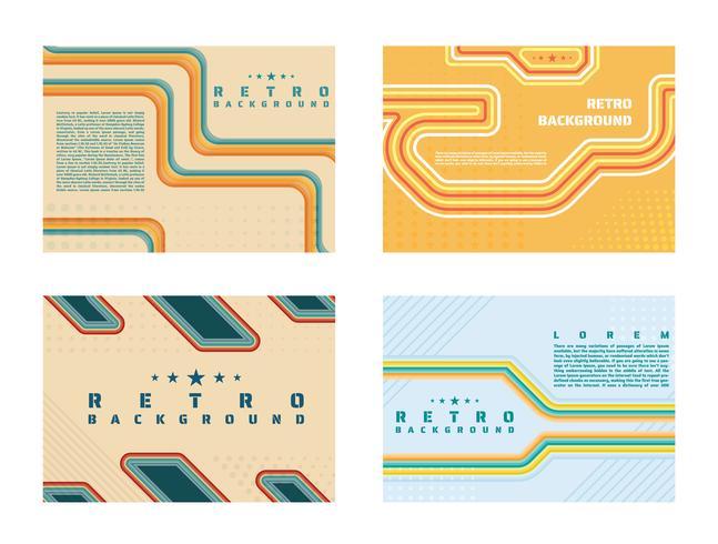 Conjunto de carteles vintage de fondo retro vector