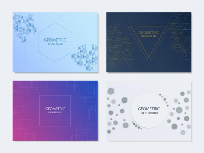 Abstract geometric poster set  vector