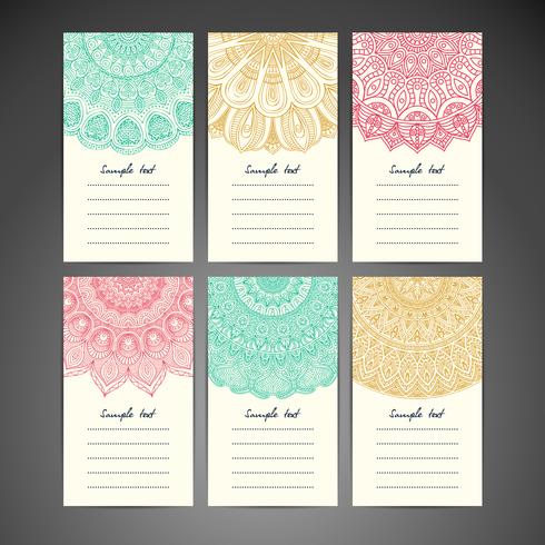 Mandala Note Card Set  vector