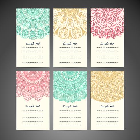 Mandala Note Card Set  vector