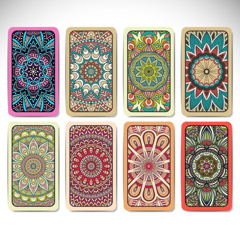 Business Cards set in ethnic style. Vintage decorative elements. vector