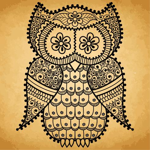 patrón de mandala de búho vector