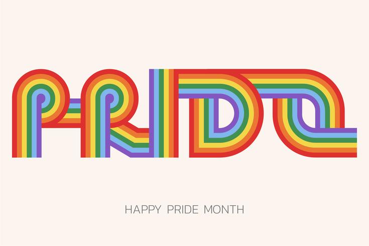 Ilustración del mes del orgullo LGBT con tipografía vector