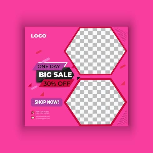 Big sale social media post design vector