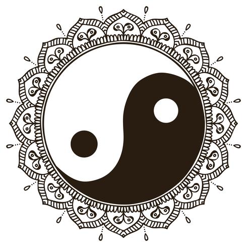 Download Mandala. Round Yin Yang Ornament - Download Free Vectors ...