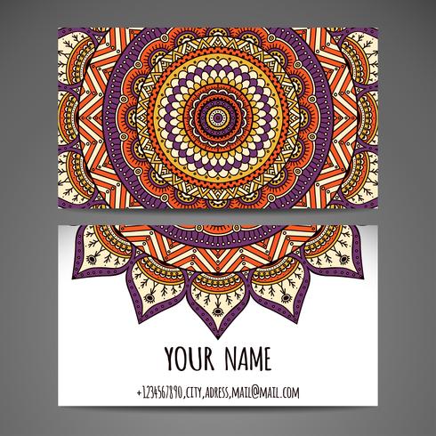 Hand Drawn Mandala Business Card  vector