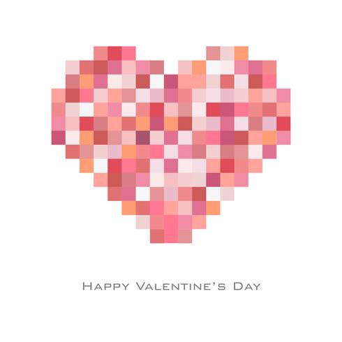 Valentine\'s day background with Random square dot style in red-tone