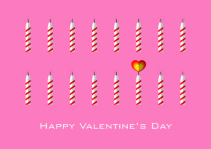 Candles with heart shaped flame for Valentine's day vector