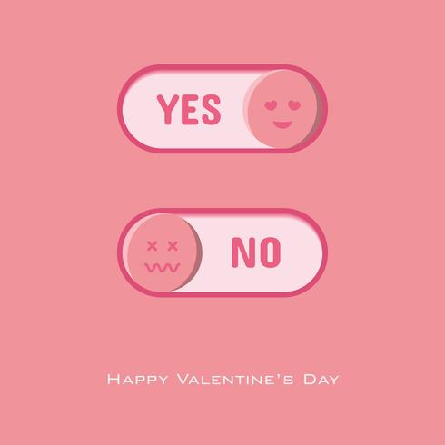 Yes and no button to choose for Valentine's day vector