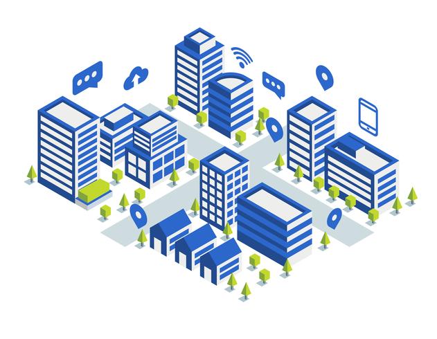 Isometric smart city vector