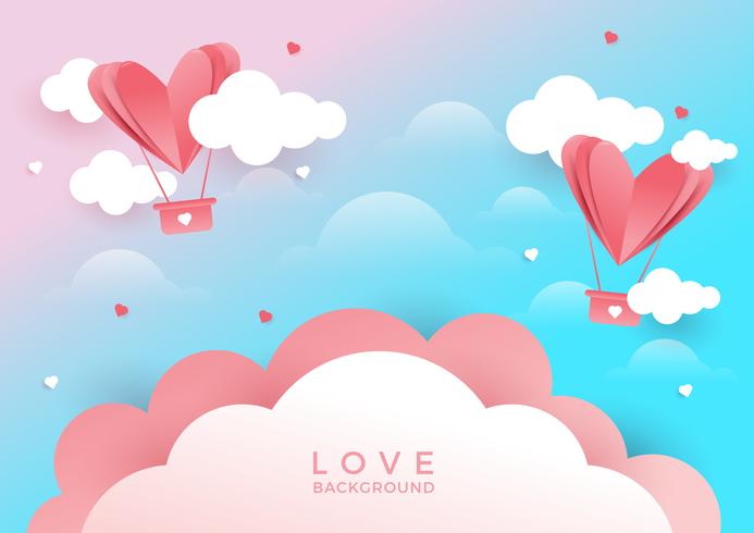  Hearts flying on pink background vector