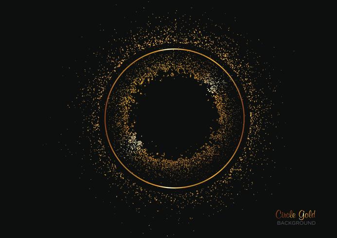 circle shape background with gold glitter vector