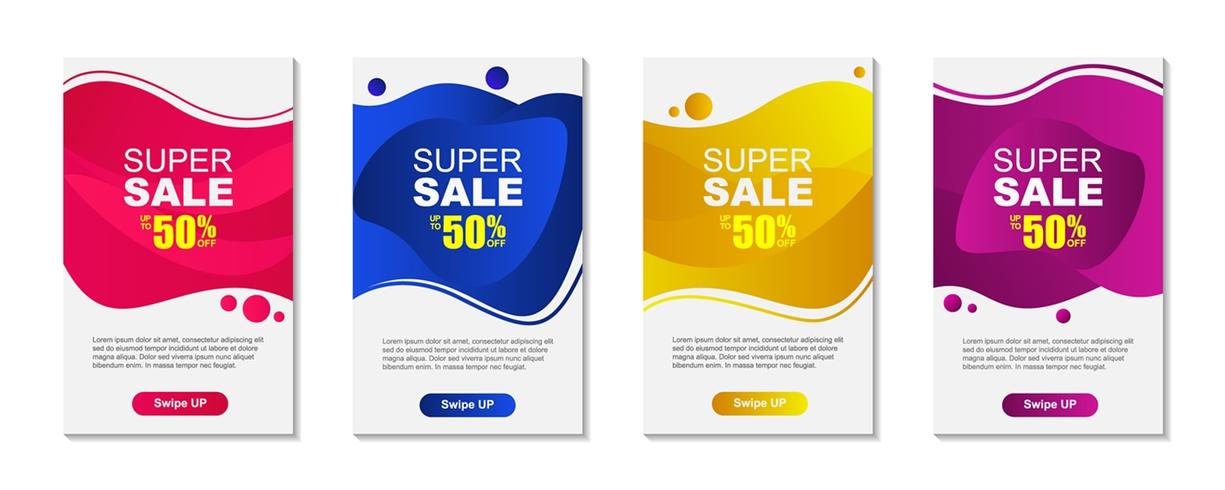 Dynamic modern fluid mobile for sale banners vector