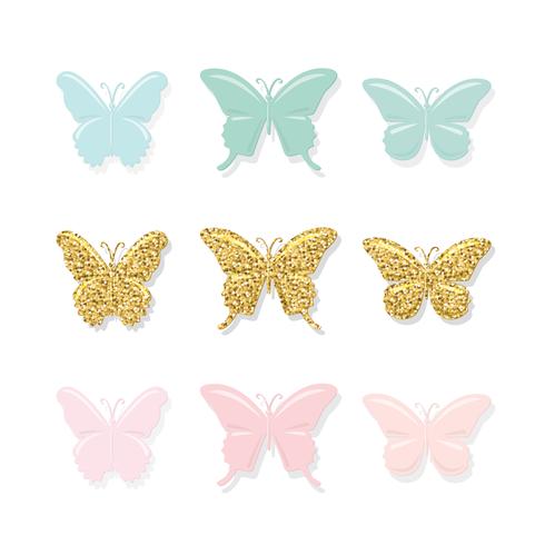 Conjunto de mariposas vector