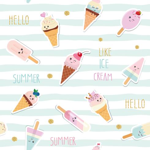 Summer striped seamless pattern background vector