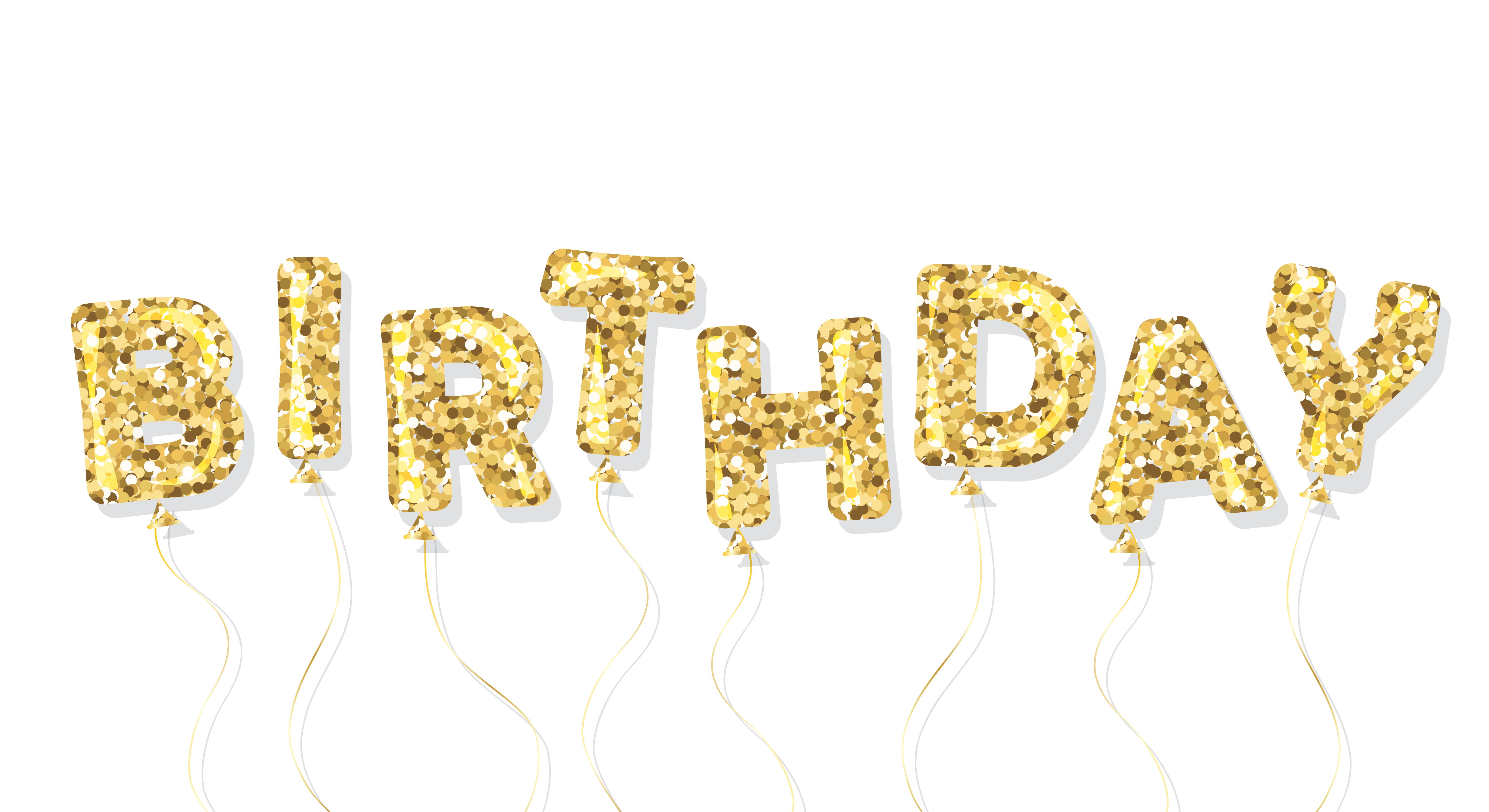 Birthday gold glitter balloon inscription 674789 Vector Art at Vecteezy