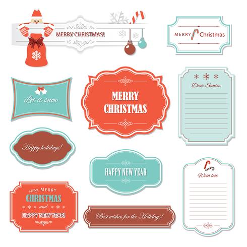 Christmas and Happy New Year frames and banners. vector