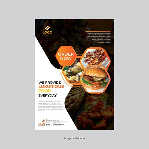 restaurant flyer yellow and black modern design vector