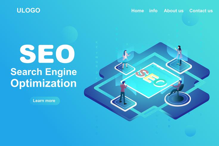 Search engine optimization strategy landing page vector