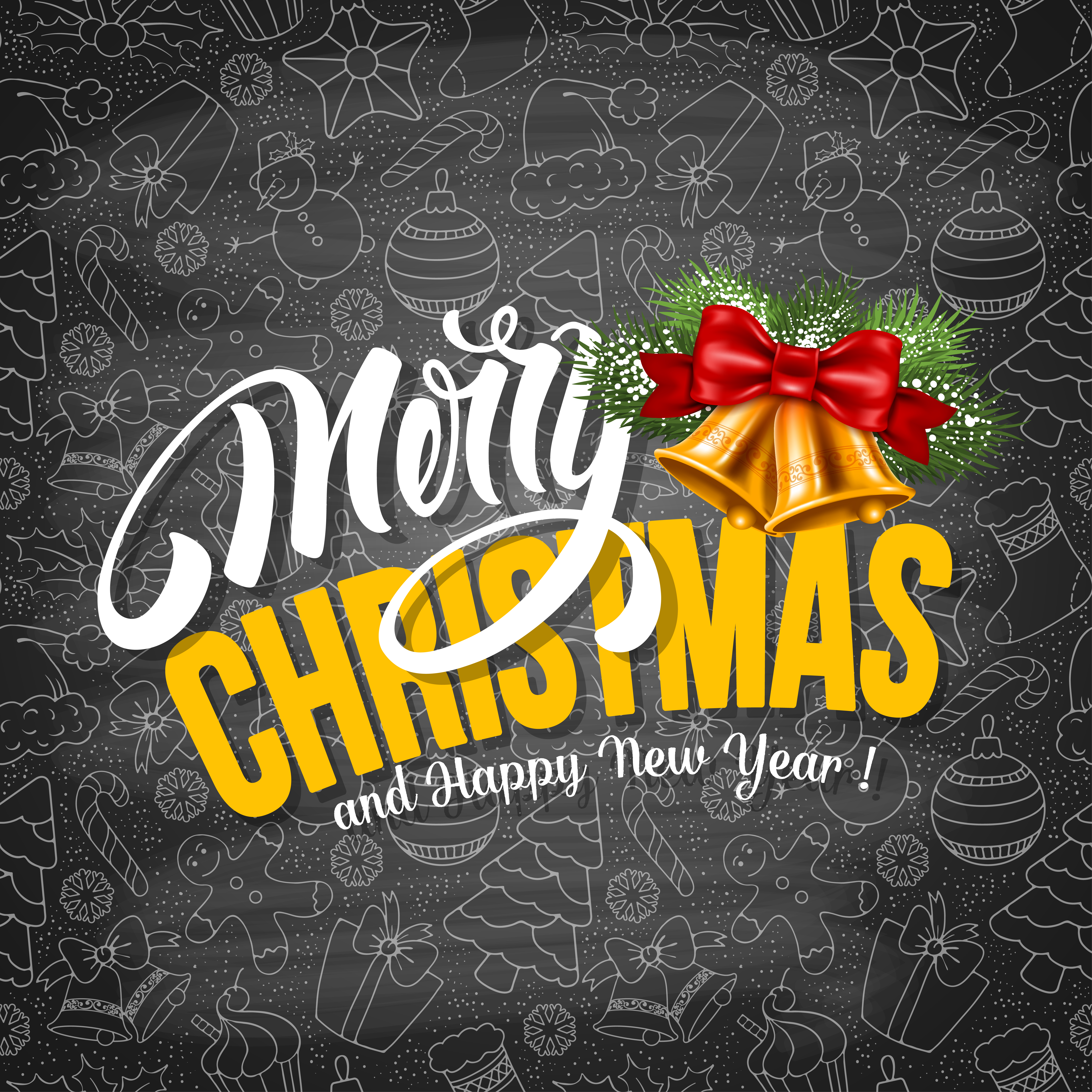 Christmas and New Year Greeting Card Template - Download ...