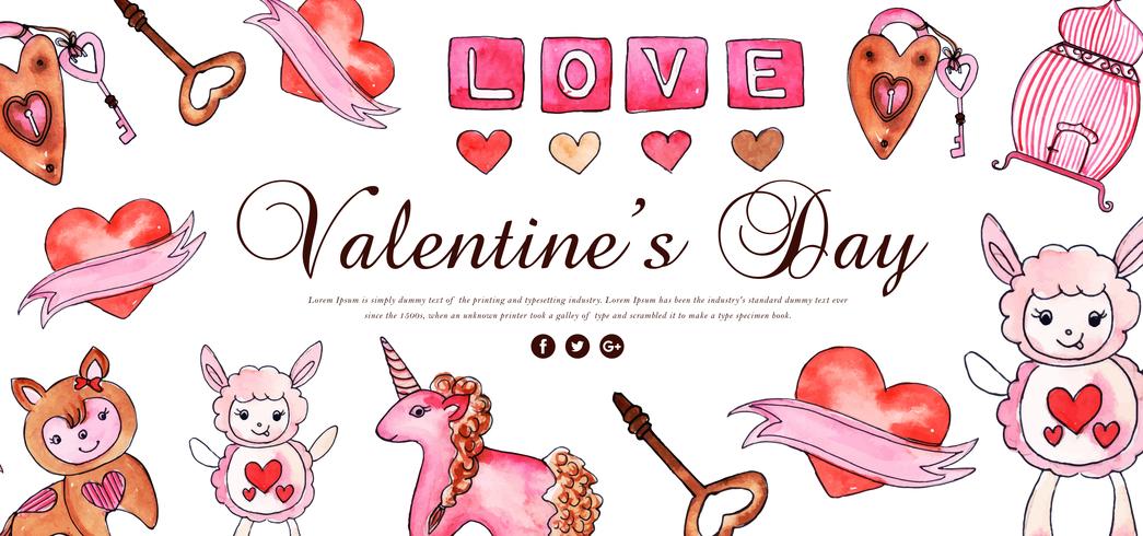 Cute Valentine Banner  vector
