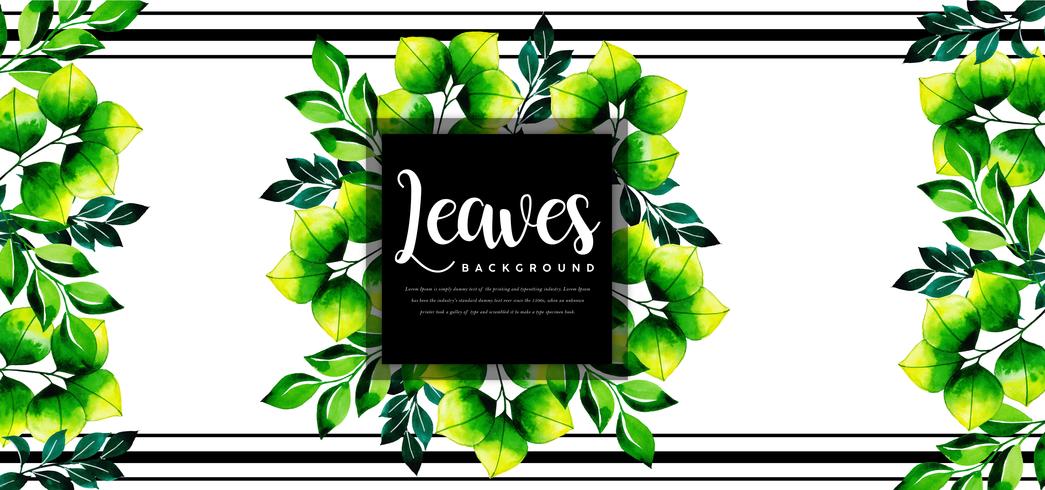 Framed Leaves Background vector