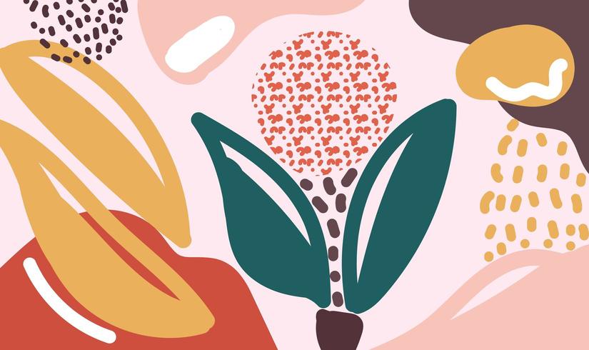 Modern organic shapes floral vector background