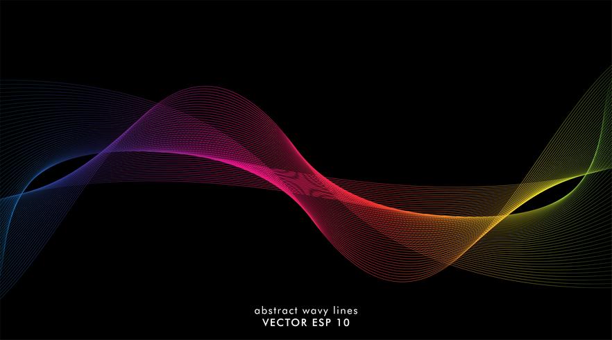 Colorful wave lines that flow background  vector