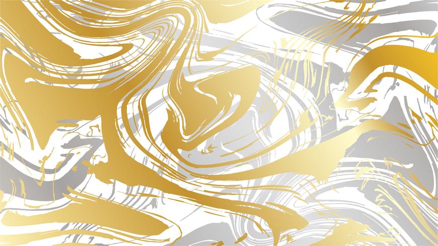 White and gold marble background vector