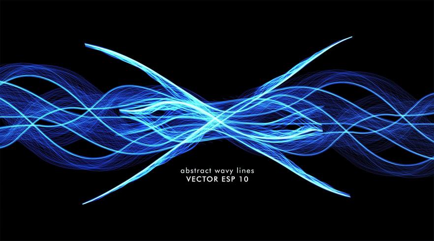 Abstract vector of blue wave lines 