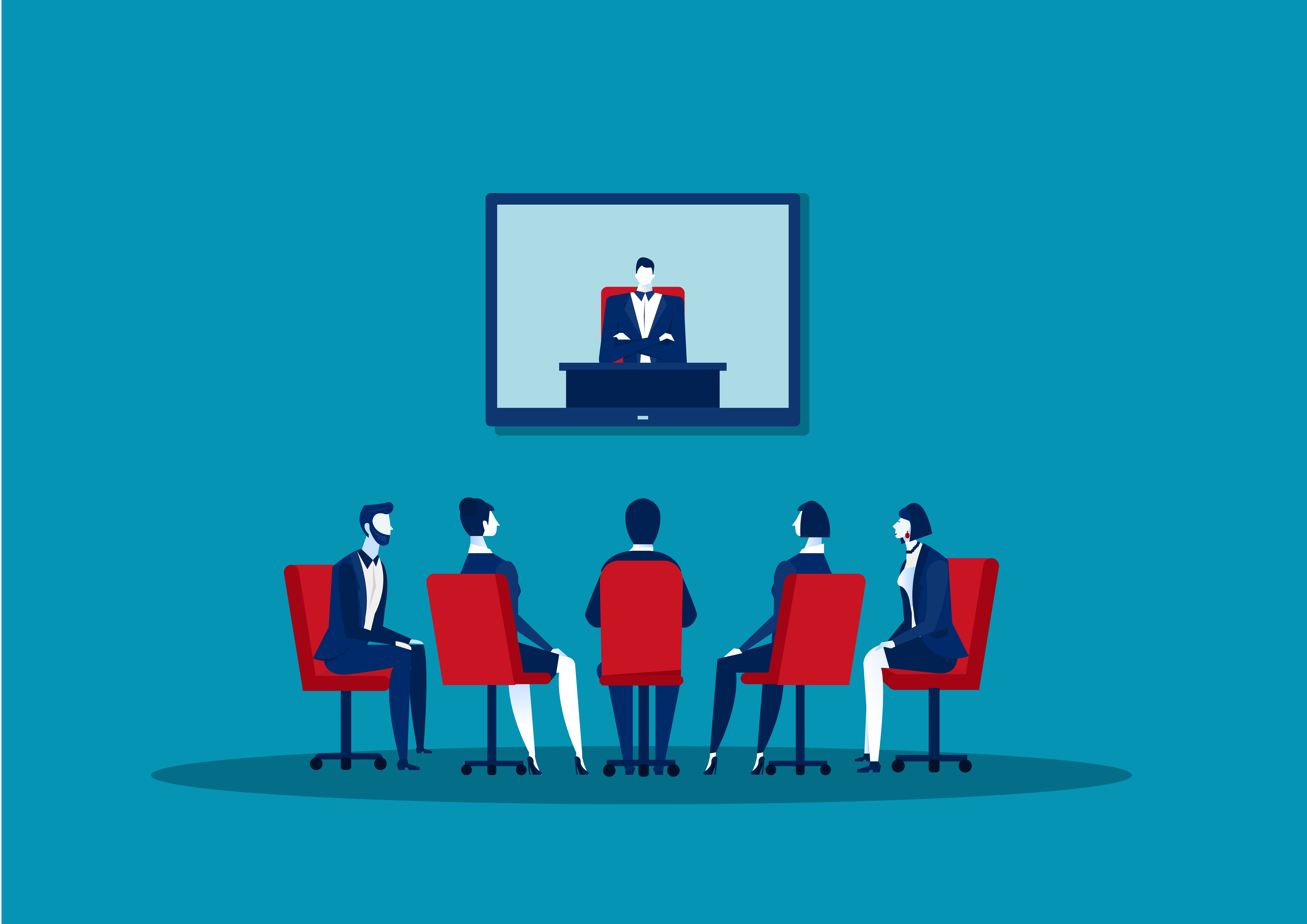 businesspeople doing video conferencing 675390 Vector Art at Vecteezy
