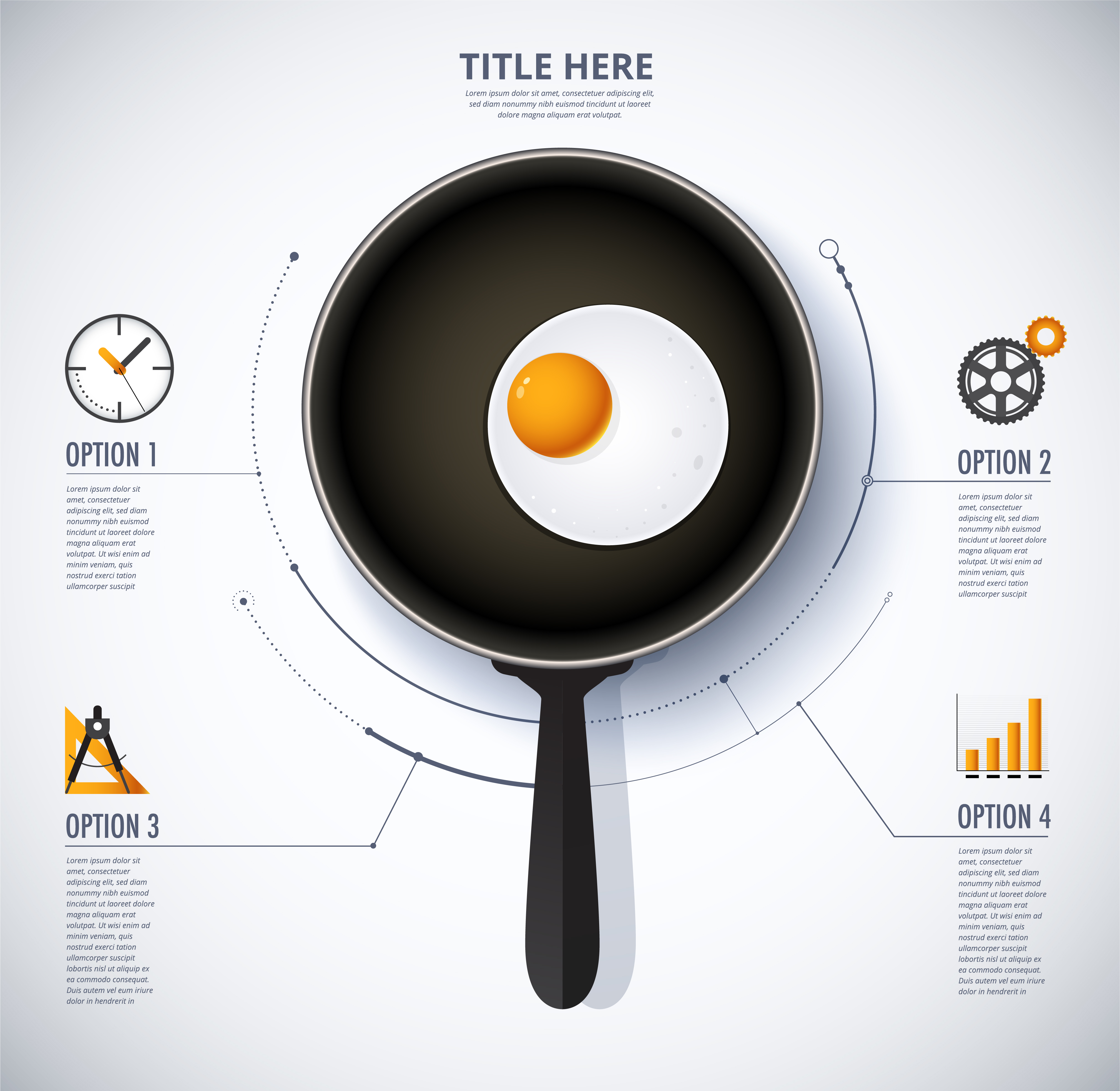 Pan and fried egg infographics 675416 Vector Art at Vecteezy