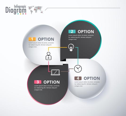 4 Elección etiqueta infografía empresarial vector