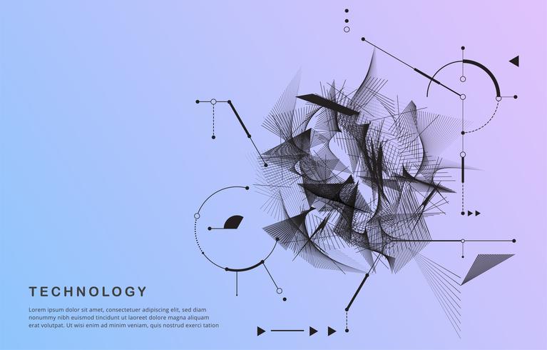 Forma de movimiento de tecnología abstracta vector