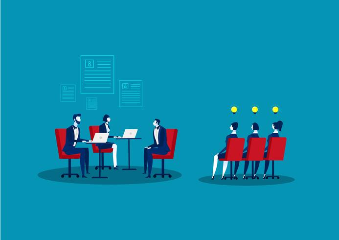 Job Interview and Recruiting llustration vector