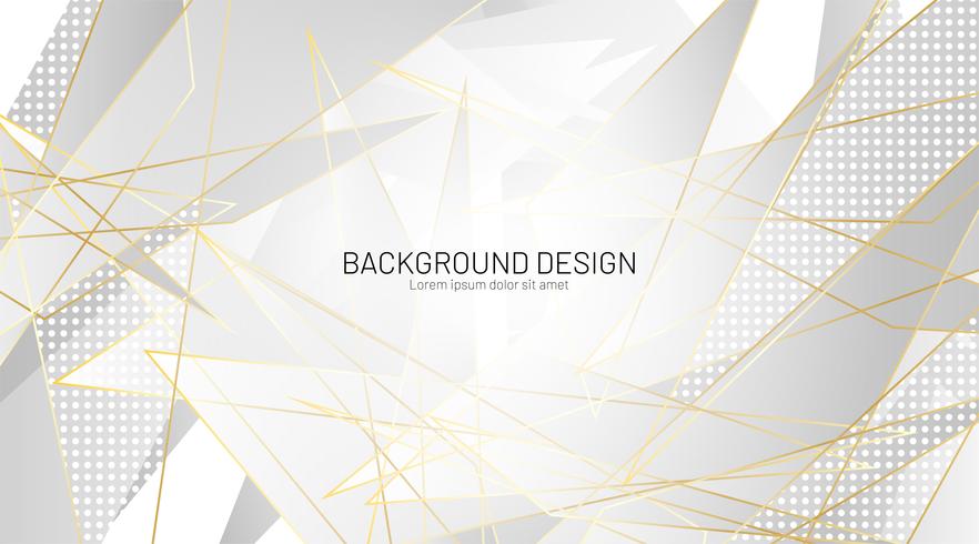 Gray triangle and gold lines geometric  background vector