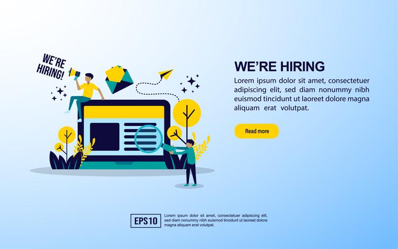 Página web de contratación de empleo vector