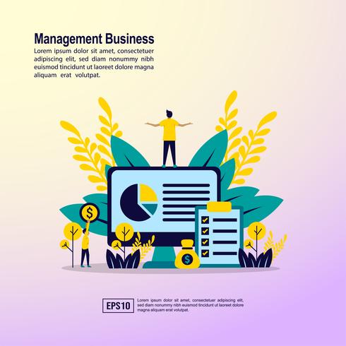 Management business landing page  vector