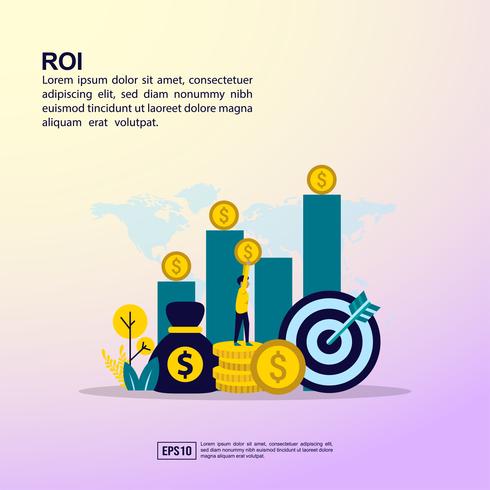 Return on investment web page  vector