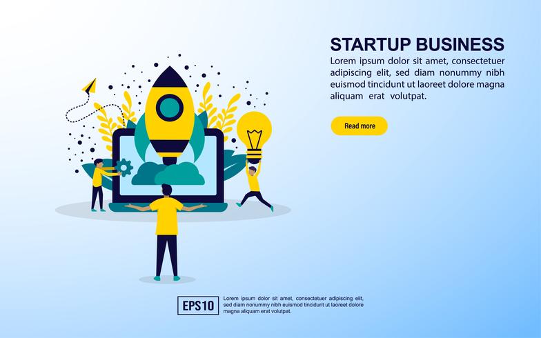 Startup business web page vector