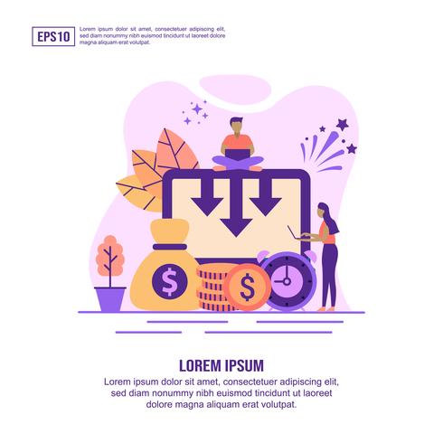 Cost reduction web page template  vector