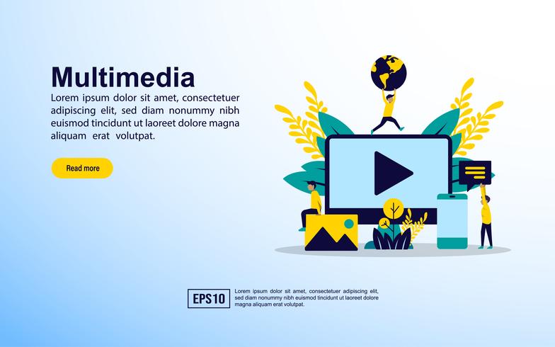 Multimedia Landing Page  vector
