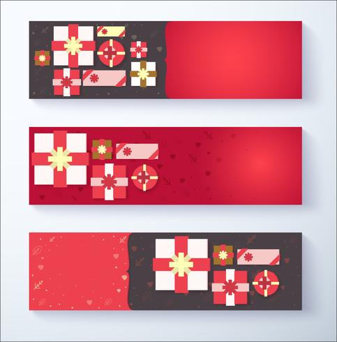 Valentine's day banner background with gift box vector