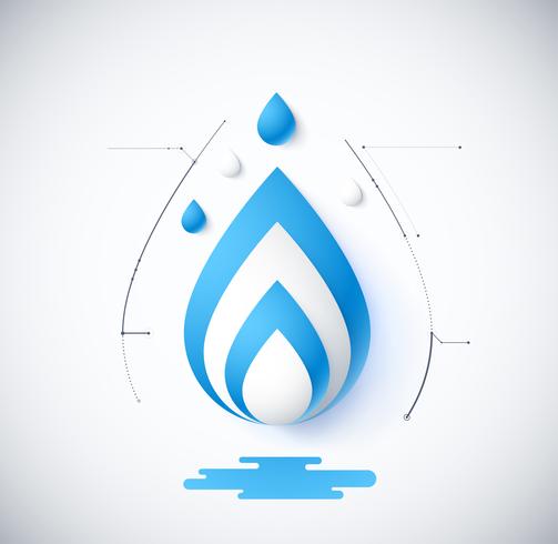 diagrama infográfico en blanco del concepto de agua vector