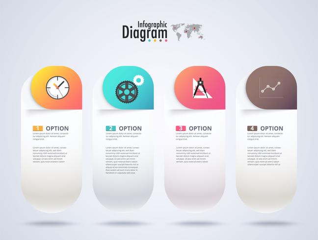 4 Elección del diagrama infográfico vector