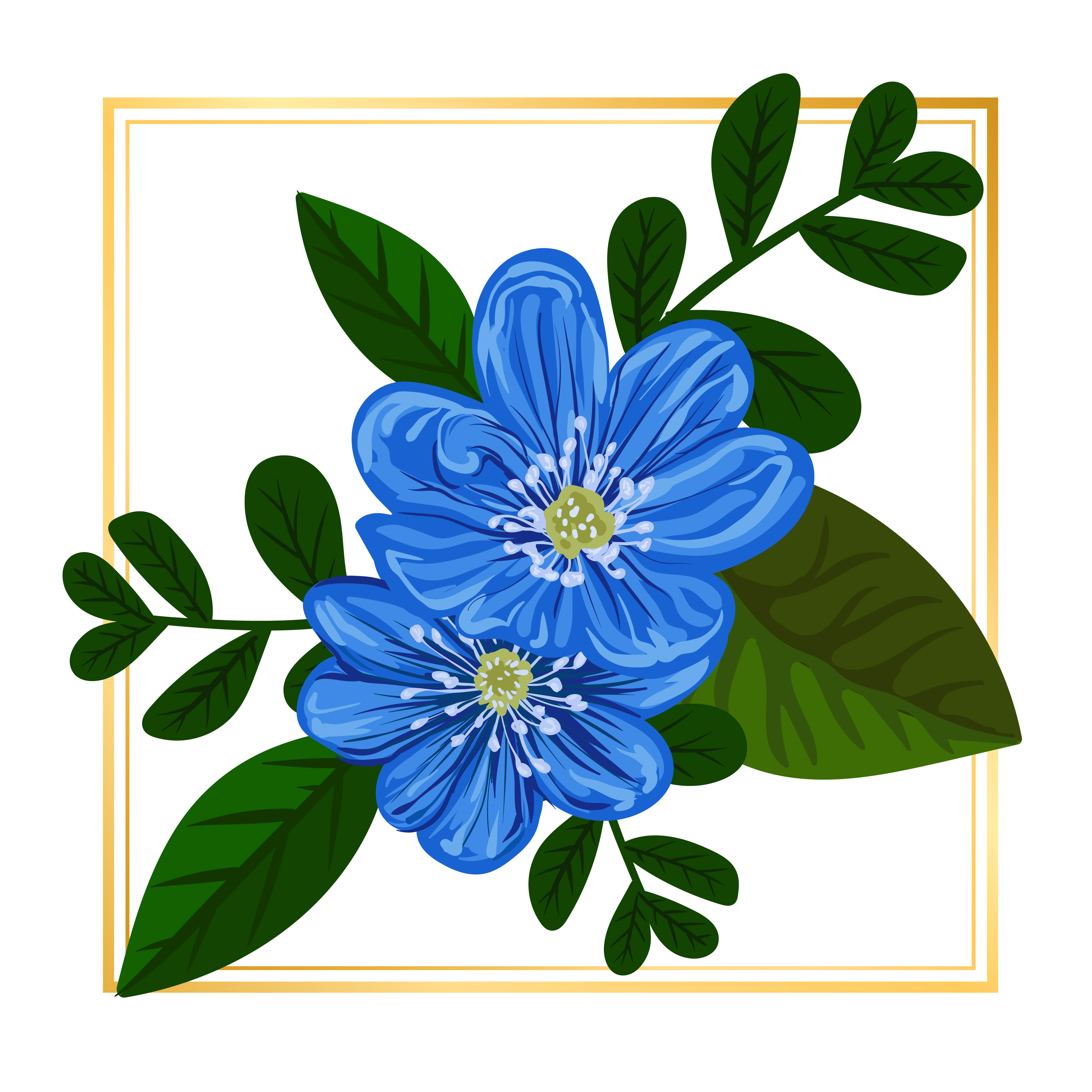 Floral Blue Vector 675807 Vector Art at Vecteezy