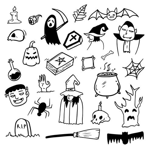 Halloween Doodle Draw vector