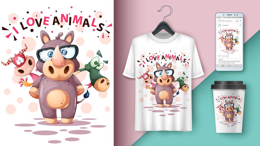Crazy dog - mockup for your idea vector