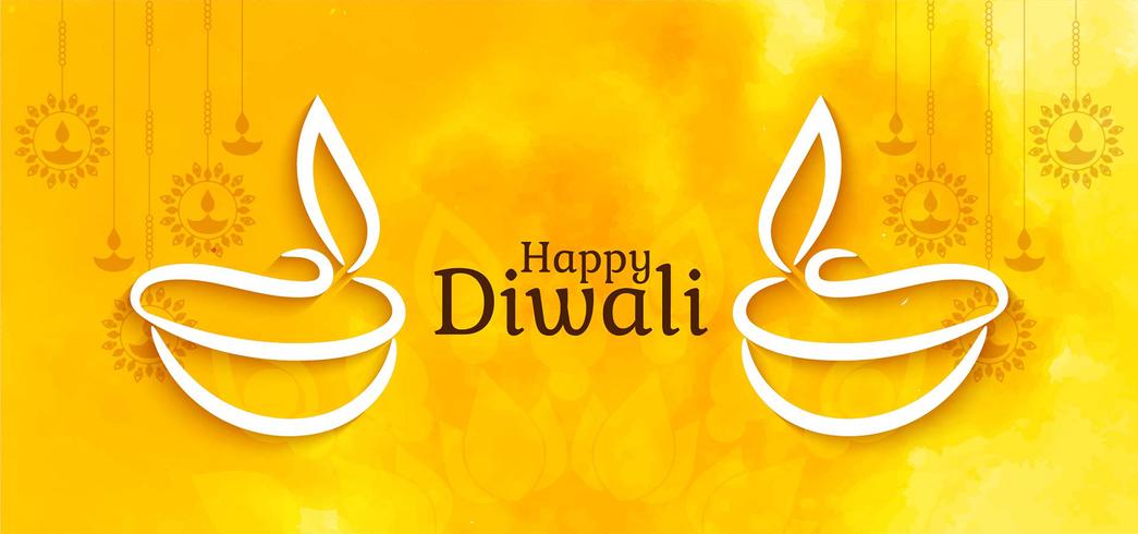 Happy Diwali elegante diseño brillante vector